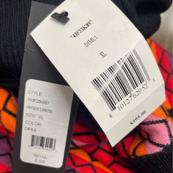 Toccin Striped Multicolor Sleeveless Knit Midi Dress With Turtleneck Sz XL - New - Picture 9 of 10